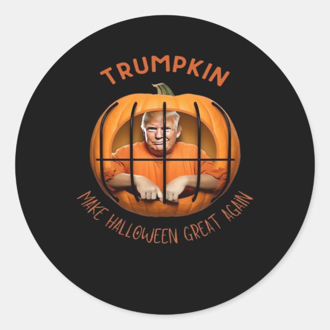 Sticker Rond Trumpkin rend Halloween grand à nouveau - Sloth Ma (Devant)