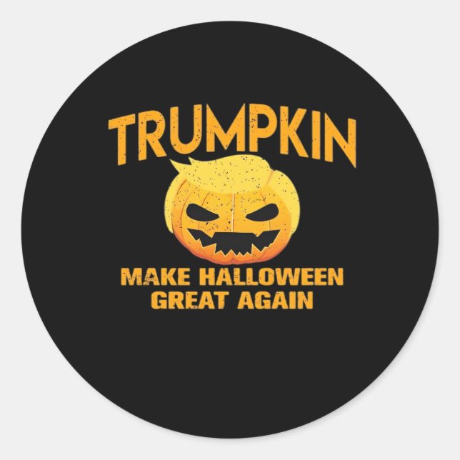 Sticker Rond Trumpkin rend Halloween grand à nouveau - Sloth Pa (Devant)