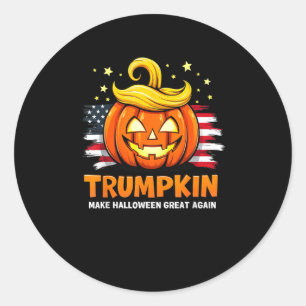 Sticker Rond Trumpkin Rendre Halloween grand à nouveau drôle Ci