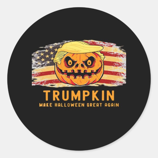 Sticker Rond Trumpkin rendre Halloween grand encore Drapeau amé (Devant)