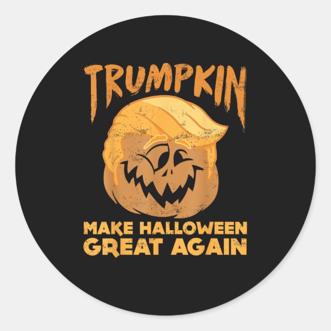Sticker Rond Trumpkin Rendre Halloween grande à nouveau drôle P (Devant)