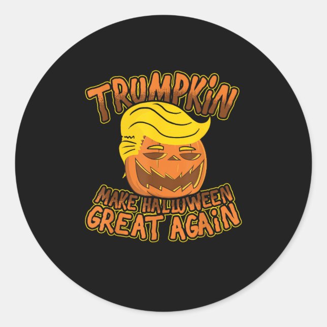 Sticker Rond Trumpkin Rendre Halloween grande à nouveau drôle p (Devant)
