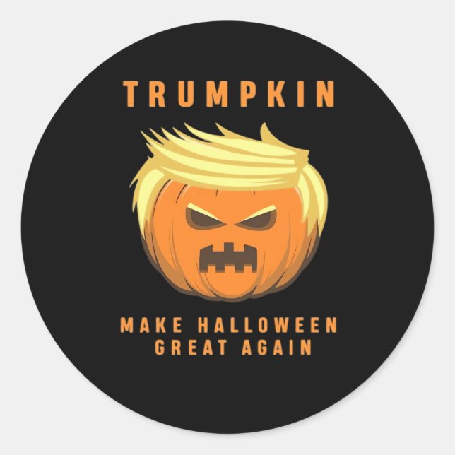 Sticker Rond Trumpkin Rendre Halloween plus grand (Devant)