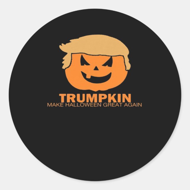Sticker Rond Trumpkin - Rendre Halloween plus grand classique (Devant)