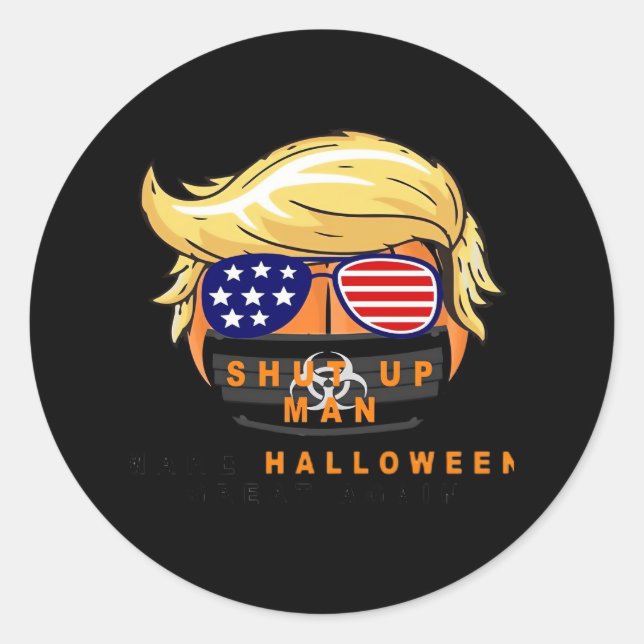 Sticker Rond Trumpkin rendre l'Halloween grand à nouveau cadeau (Devant)
