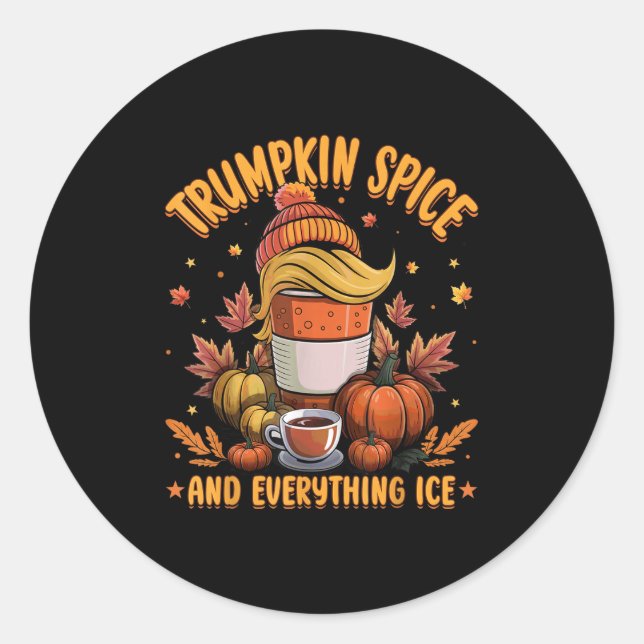 Sticker Rond Trumpkin Sce And Everything Ice Liberal Fall Hallo (Devant)