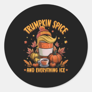 Sticker Rond Trumpkin Sce Et Tout Ice Libéral Automne Hallo