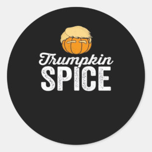 Sticker Rond Trumpkin Spice Drôle Politique Halloween Plaisante