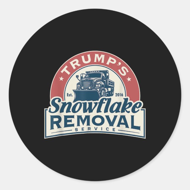 Sticker Rond Trumps Snowflake Service de suppression Funny Trum (Devant)