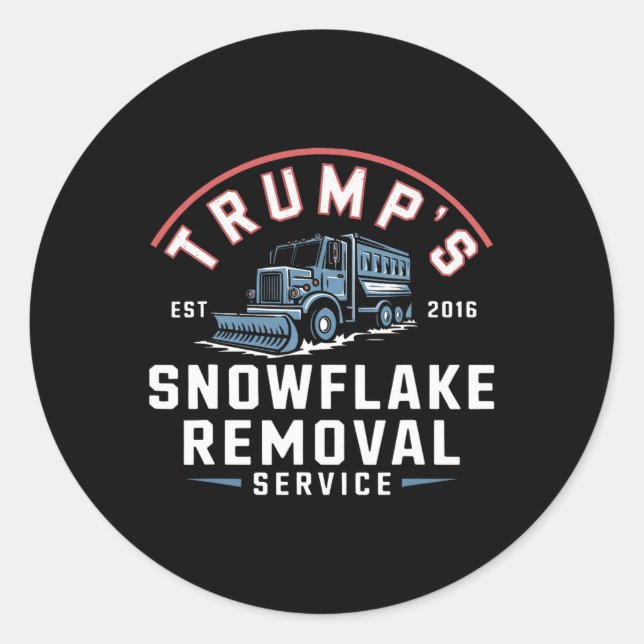 Sticker Rond Trumps Snowflake Service de suppression Funny Trum (Devant)