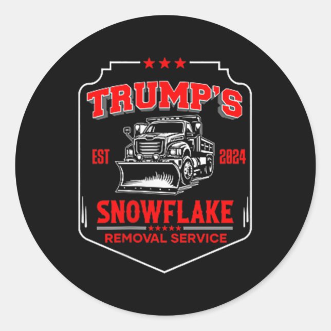 Sticker Rond Trumps Snowflake Service d'enlèvement (2 Côté) Drô (Devant)