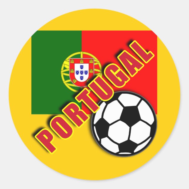 Sticker Rond Tshirts du monde de football du PORTUGAL (Devant)