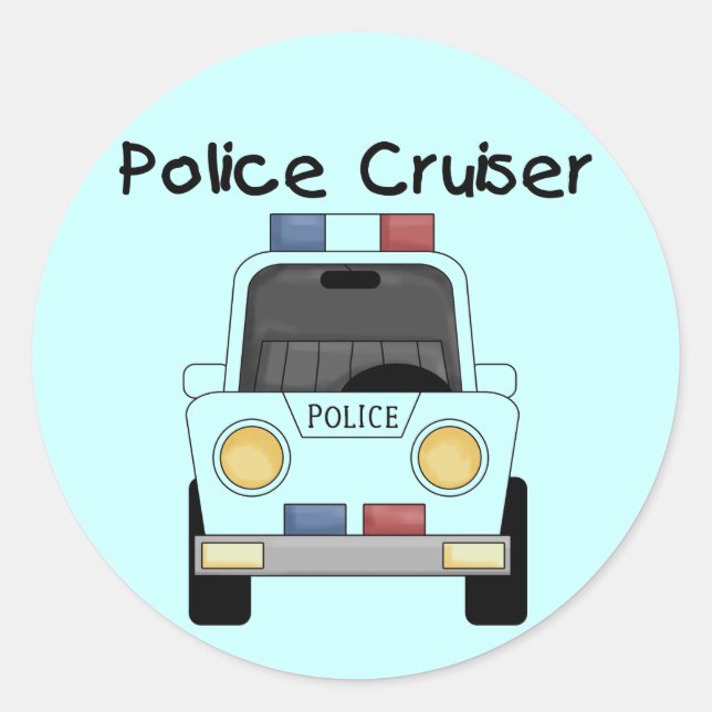 Sticker Rond Tshirts et cadeaux de croisière de police (Devant)