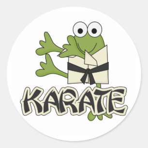 Sticker Rond Tshirts et cadeaux de karaté de grenouille