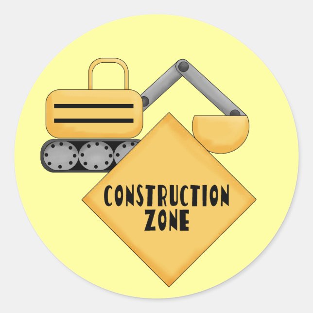 Sticker Rond Tshirts et cadeaux de la zone de construction (Devant)