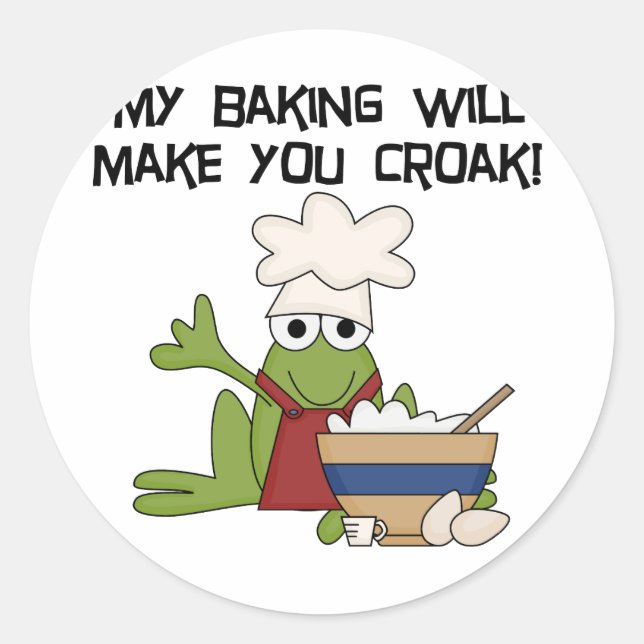 Sticker Rond Tshirts et cadeaux Frog Baker (Devant)