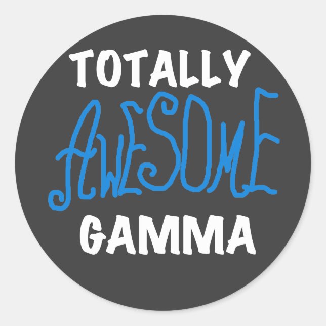 Sticker Rond Tshirts et cadeaux Gamma Blue totalement géniaux (Devant)