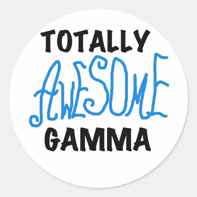 Sticker Rond Tshirts et cadeaux Gamma Blue totalement géniaux (Devant)