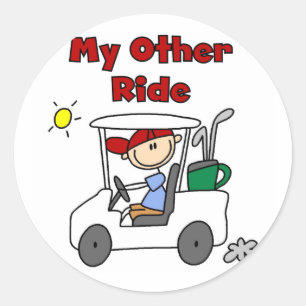 Sticker Rond Tshirts et Cadeaux Golf My Other Ride