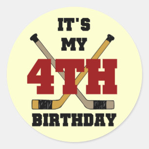 Sticker Rond Tshirts et cadeaux pour le 4e anniversaire de hock