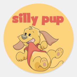 Sticker Rond Tshirts et cadeaux Silly Pup