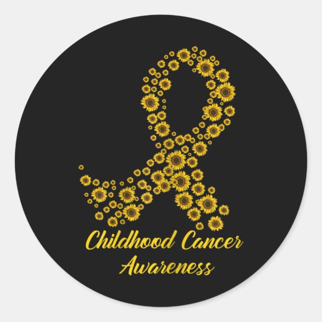 Sticker Rond Tu Chilhood Cancer Awareness Mois Costume Jaune (Devant)