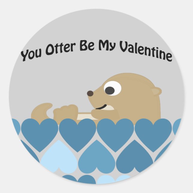 Sticker Rond Tu dois être ma Saint-Valentin avec les coeurs (Devant)