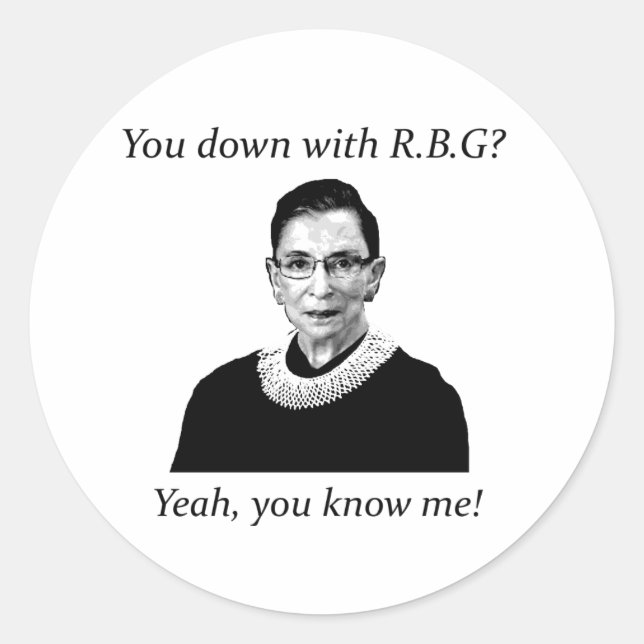 Sticker Rond Tu es en bas avec RBG ? (Devant)