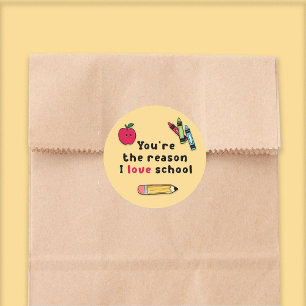 Sticker Rond Tu es la raison pour laquelle j'aime l'école Remer