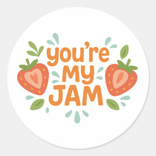 Sticker Rond Tu es ma confiture Mignonne fraise Amour drôle