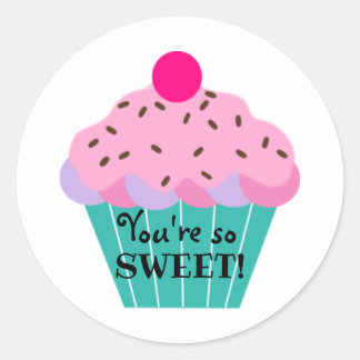 Sticker Rond Tu es tellement gentil ! Pastel Cute Cupcake