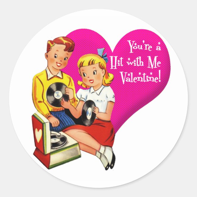 Sticker Rond Tu es un succès avec moi, Saint-Valentin ! (Devant)