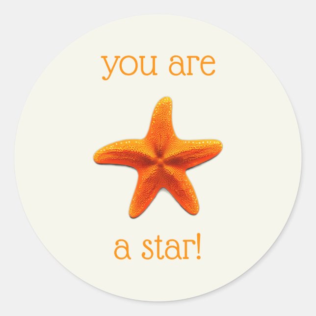 Sticker Rond Tu es une star (Devant)