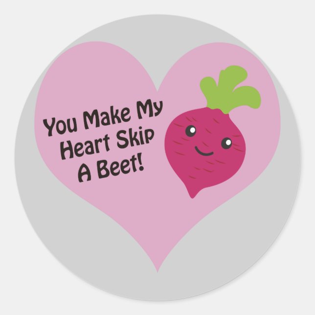 Sticker Rond Tu Fais Sauter Mon Coeur À Une betterave (Devant)