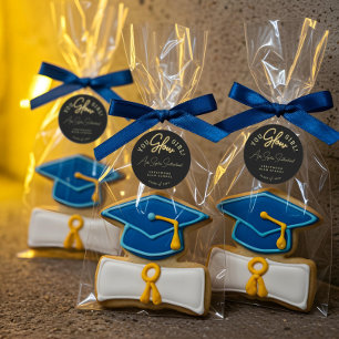 Sticker Rond Tu Glow Girl Grad Yellow Neon Script Graduation