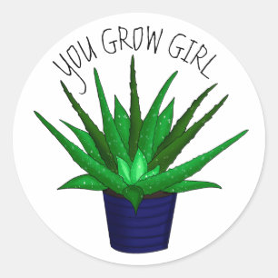 Sticker Rond Tu Grandis Fille   Funny Plante Pun