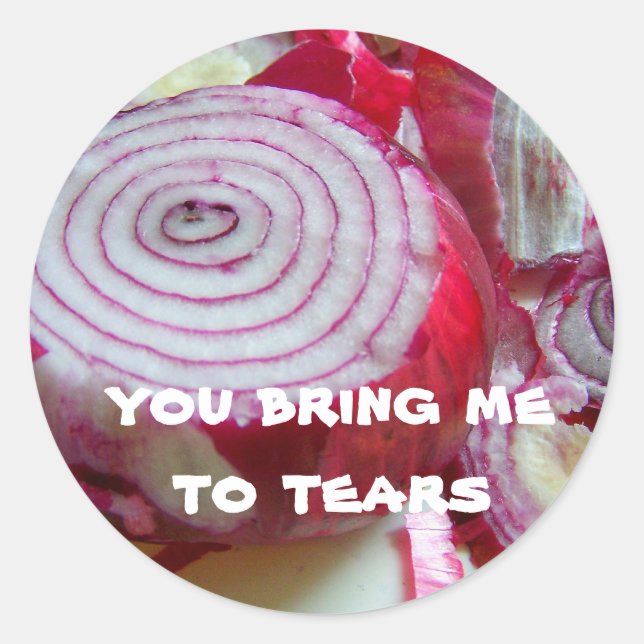 Sticker Rond tu me fais pleurer (Devant)