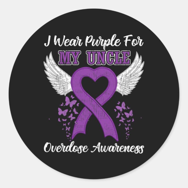 Sticker Rond Tu soutiens Mois de sensibilisation à l'overdose C (Devant)