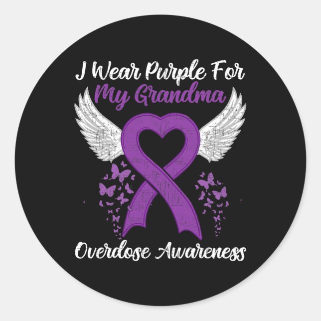 Sticker Rond Tu supporte l'overdose Mois de sensibilisation Cos (Devant)