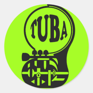 Sticker Rond TUBA, Joueur Tuba