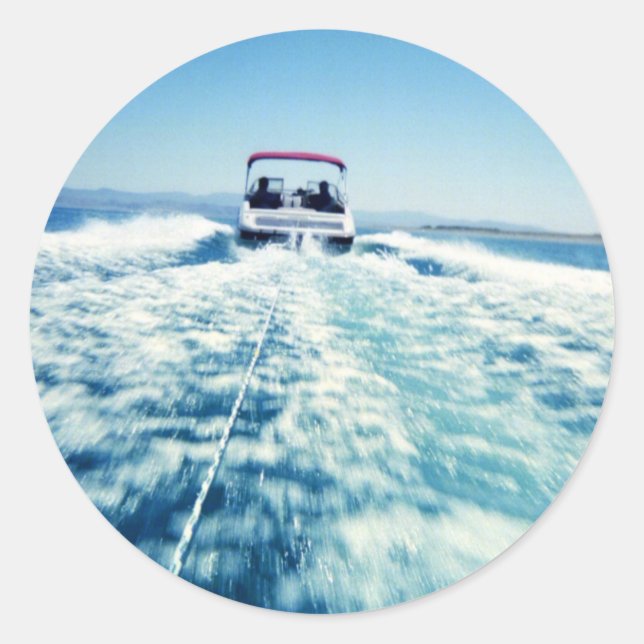 Sticker Rond Tubage sur le lac Pyramid (Devant)