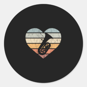 Sticker Rond Tubiste joueur de tuba aime jouer du tuba dans l'o