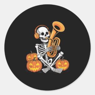 Sticker Rond Tubiste squelette de Halloween