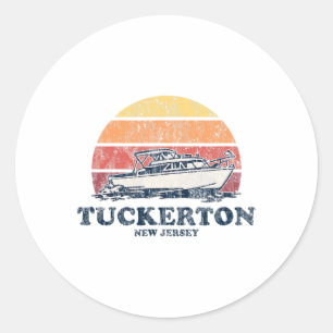 Sticker Rond Tuckerton Nj Bateau Vintage les années 70 Concepti