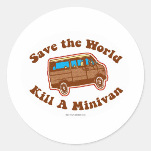 Sticker Rond Tuer un minivan