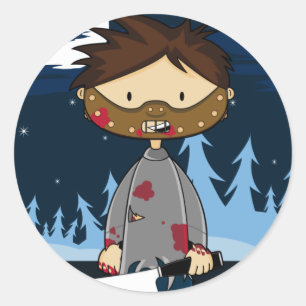 Sticker Rond Tueur Maniac série masqué avec Cleaver