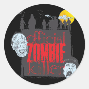 Sticker Rond Tueur officiel de zombi