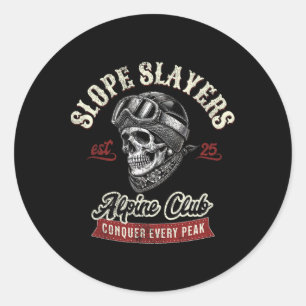 Sticker Rond Tueurs de pentes Ski Freestyle Skieurs Aventures d