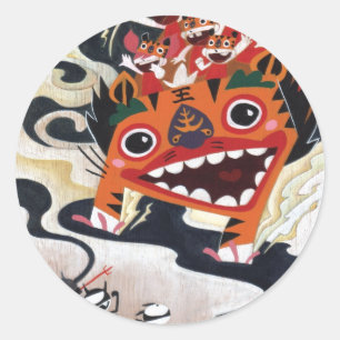 Sticker Rond Tuez-les avec des filles par Martin Hsu