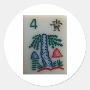 Sticker Rond Tuile de fleurs